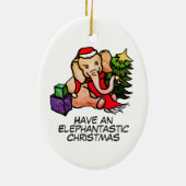 エレファントスかわいいサンタゾエレファントクリスマス セラミックオーナメント (裏面)