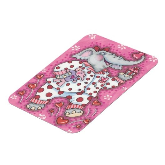 エレファントスウィートバレンタインカスタマイズマグネット マグネット (左側)