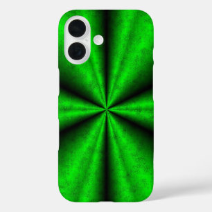 エレファントスキンレザーオプションのグリーンレインボー iPhone 16ケース