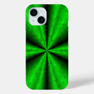 エレファントスキンレザーオプションのグリーンレインボー iPhone 15ケース