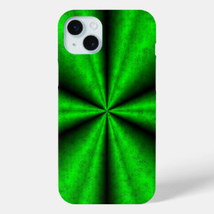 エレファントスキンレザーオプティックのグリーン・レインボー iPhone 15 MINIケース