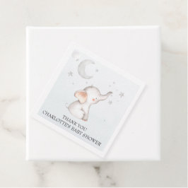 エレファントスタームーンダスティブルーボーイベビーシャワーギ フェイバータグ