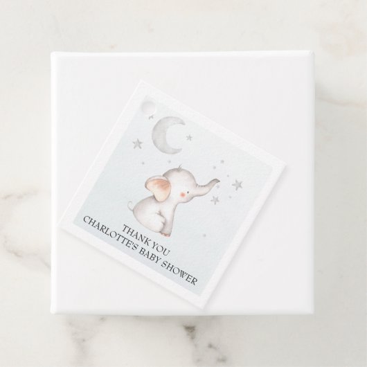 エレファントスタームーンダスティブルーボーイベビーシャワーギ フェイバータグ (インサイチュ)
