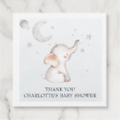 エレファントスタームーンダスティブルーボーイベビーシャワーギ フェイバータグ (正面)