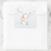 エレファントスタームーンダスティブルーボーイベビーシャワー スクエアシール (バッグ)