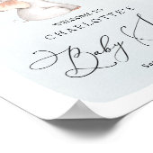 エレファントスタームーンダスティブルーボーイベビーシャワー ポスター (角)