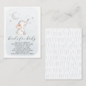 エレファントスタームーンダスティブルーボーイベビーシャワーEnc エンクロージャーカード (正面/裏面)