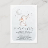 エレファントスタームーンダスティブルーボーイベビーシャワーEnc エンクロージャーカード (正面)