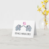 エレファントス結婚ト夫婦おめでとうカード カード (黄色い花)