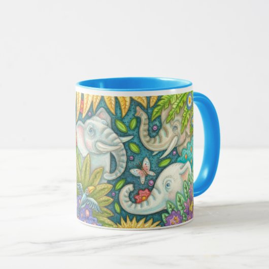 エレファントズガーデンフォークアートランドルムグスーザンブラック マグカップ (正面右)