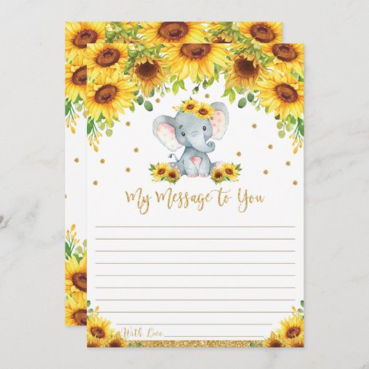 エレファントタイムカプセルメッセージに空白の送信 招待状 (正面/裏面)