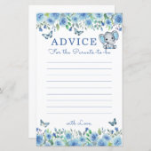 エレファントダスティブルーベビーシャワーアドバイスfor保護者 (正面/裏面)