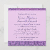 エレファントダマスクパープルスクエア結婚式招待状 招待状 (裏面)