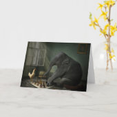 エレファントチェスのグリーティングカード カード (黄色い花)