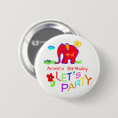 エレファントチルドレンスケッチ名&年齢誕生日 缶バッジ (正面&裏面)