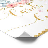 エレファントツインガールズベビーシャワーカード&ギフトサイン ポスター (角)