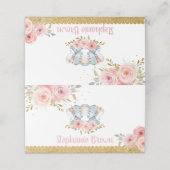 エレファントツインガールズベビーシャワーピンクフローラ プレイスカード (外部開封)