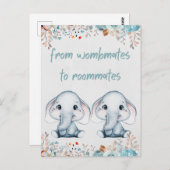 エレファントツイン誕生日 ポストカード (正面/裏面)