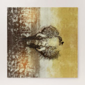 エレファントツリー抽象芸術 ジグソーパズル (横)