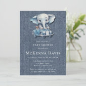 エレファントデニムヴィンテージカーボーイベビーシャワー 招待状 (スタンド正面)