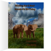 エレファントデュオ絵を描油、ジャンボ誕生日カード (内側(右))