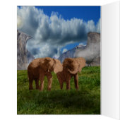 エレファントデュオ絵を描油、ジャンボ誕生日カード (内側(左))