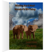 エレファントデュオ絵を描油、誕生日カード (内側 (右))