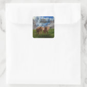 エレファントデュオ絵を描油、誕生日シール スクエアシール (バッグ)