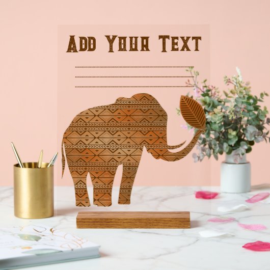 エレファントトライバルアートデザイン アクリルサイン (ウェディング)