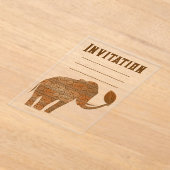 エレファントトライバルアートデザイン アクリル招待状 (レイダウン)