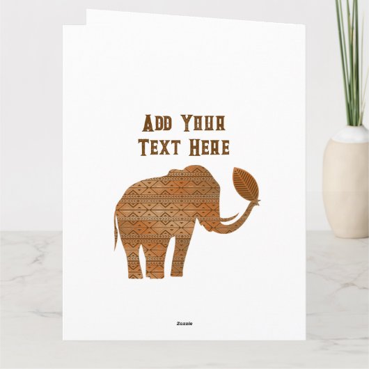 エレファントトライバルアートデザイン カード (裏面)