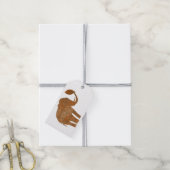 エレファントトライバルアートデザイン ギフトタグ (より糸付き)