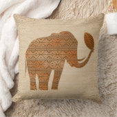 エレファントトライバルアートデザイン クッション (ブランケット)