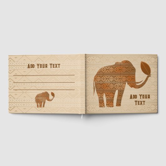 エレファントトライバルアートデザイン ゲストブック (全面)