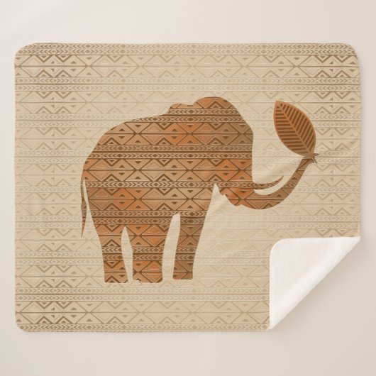 エレファントトライバルアートデザイン シェルパブランケット (正面(横))