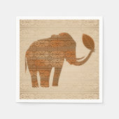 エレファントトライバルアートデザイン スタンダードカクテルナプキン (正面)