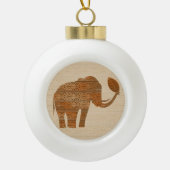 エレファントトライバルアートデザイン セラミックボールオーナメント (正面)