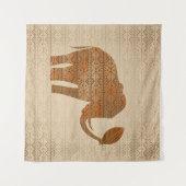 エレファントトライバルアートデザイン タペストリー (正面(横))