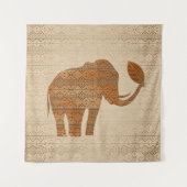 エレファントトライバルアートデザイン タペストリー (正面)