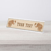エレファントトライバルアートデザイン デスクネームプレート (正面)
