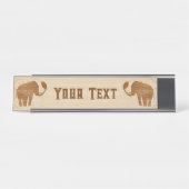 エレファントトライバルアートデザイン デスクネームプレート (正面)