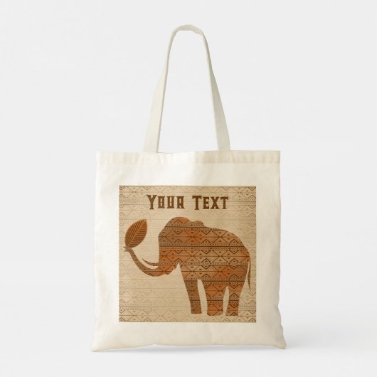 エレファントトライバルアートデザイン トートバッグ (裏面)