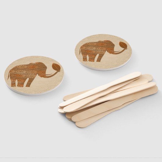 エレファントトライバルアートデザイン ハンドファン (組立なし)