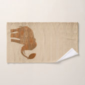 エレファントトライバルアートデザイン バスタオルセット (ハンドタオル)