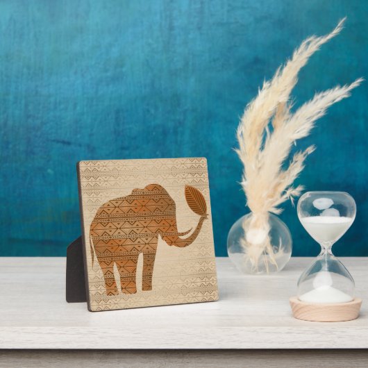 エレファントトライバルアートデザイン フォトプラーク (インサイチュ)