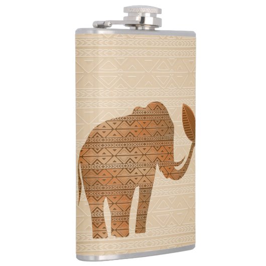 エレファントトライバルアートデザイン フラスク (右)