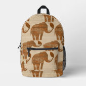 エレファントトライバルアートデザイン プリントバックパック (正面)