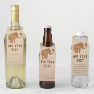 エレファントトライバルアートデザイン ボトルネックタグ