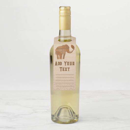 エレファントトライバルアートデザイン ボトルネックタグ (ボトル)