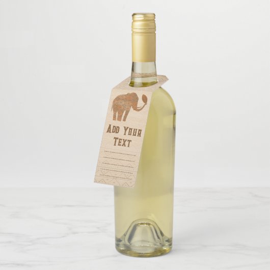 エレファントトライバルアートデザイン ボトルネックタグ (アングル)